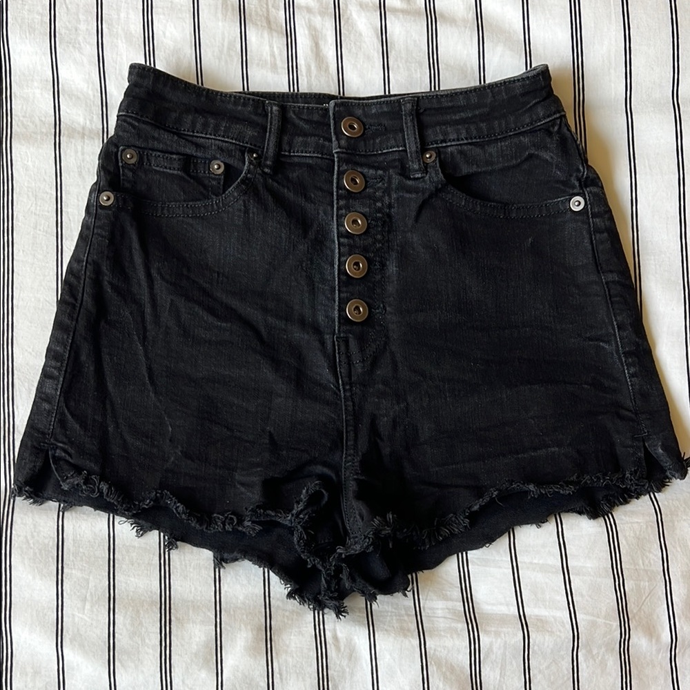 Women's Black Denim Shorts